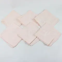 Set of 6 Peach Damask Linen Table Napkins
