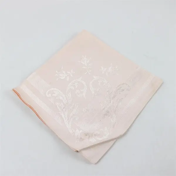 Set of 6 Peach Damask Linen Table Napkins