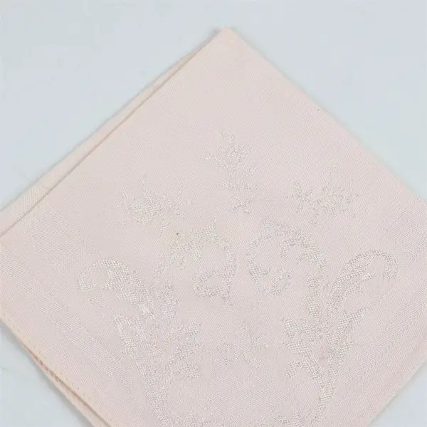 Set of 6 Peach Damask Linen Table Napkins