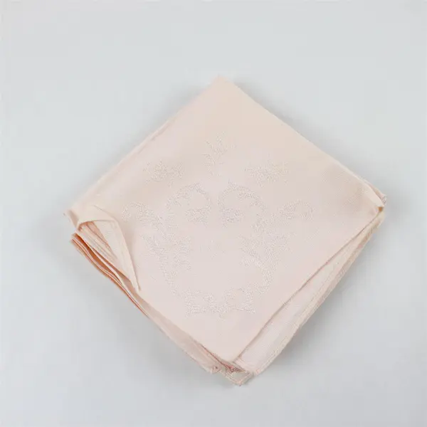 Set of 6 Peach Damask Linen Table Napkins