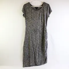 Mossimo Marled Gray Ruched Side Knee-Length Knit Shirt Dress Women's Size Large