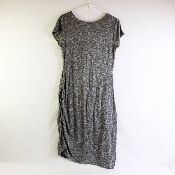 Mossimo Marled Gray Ruched Side Knee-Length Knit Shirt Dress Women's Size Large