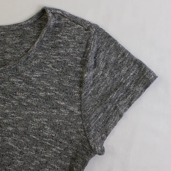 Mossimo Marled Gray Ruched Side Knee-Length Knit Shirt Dress Women's Size Large