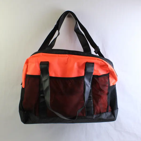 Avia Black and Neon Orange Travel Duffle Gym Bag 17"