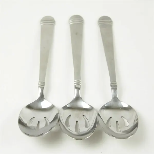 Set of 3 Hampton Silversmiths Arielle Stainless Pierced Tablespoons