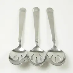 Set of 3 Hampton Silversmiths Arielle Stainless Pierced Tablespoons
