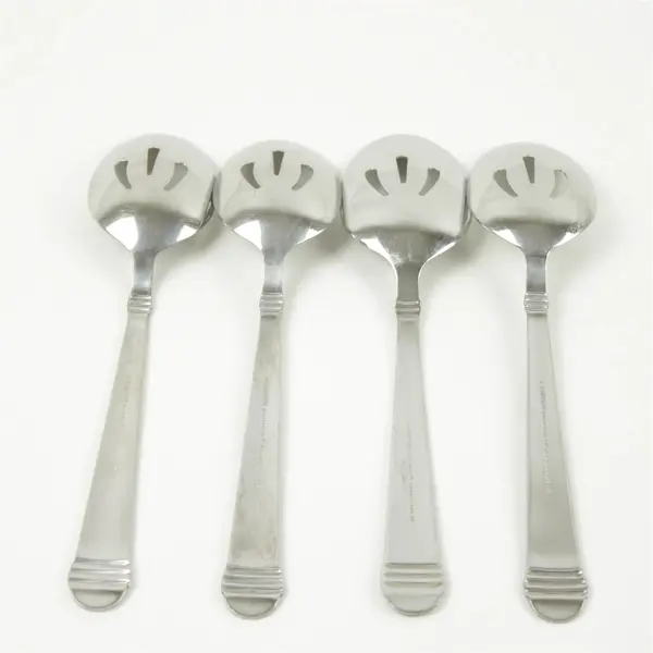 Set of 4 Hampton Silversmiths Arielle Stainless Pierced Tablespoons