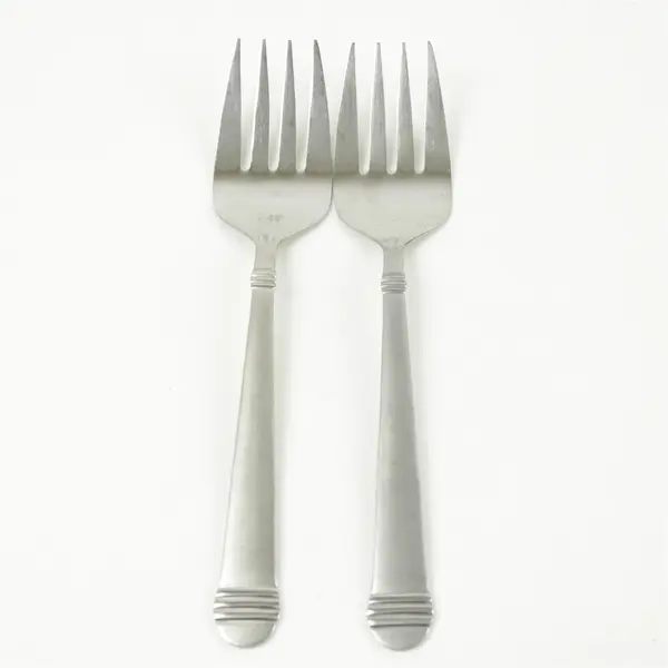 Set of 2 Hampton Silversmiths Arielle Stainless Medium Solid Meat Serving Forks