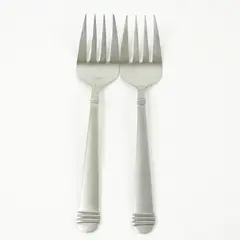 Set of 2 Hampton Silversmiths Arielle Stainless Medium Solid Meat Serving Forks