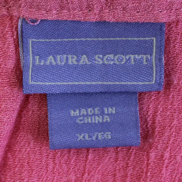 Laura Scott Studded Pink Short-Sleeved Blouse Women's Size XL