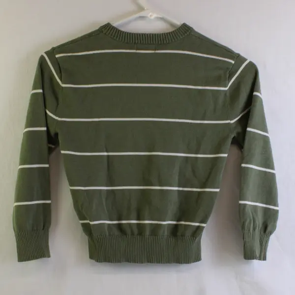 Cat & Jack Green and White Striped Sweater Kids' Size XS 4/5