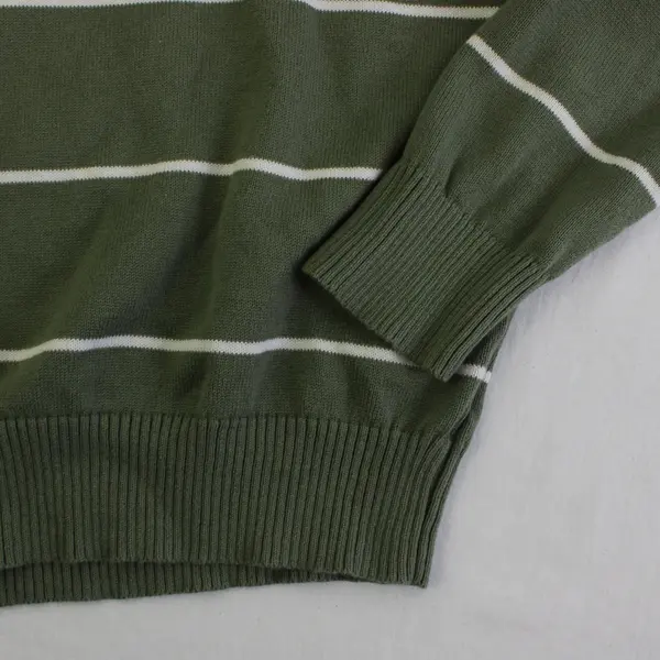 Cat & Jack Green and White Striped Sweater Kids' Size XS 4/5
