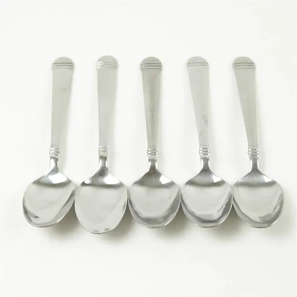 Set of 5 Hampton Silversmiths Arielle Stainless Place/Oval Soup Spoons