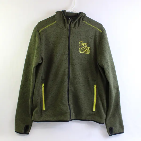 ACE USA Cougar Lane Lodge Embroidered Green Zip-Up Hoodie Adult Size Medium