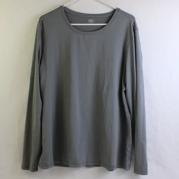 Athletic Works Gray Long-Sleeved Activewear T-Shirt Women's XL 16-18