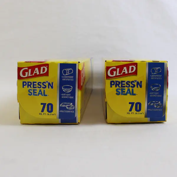 Lot of 2 Glad Press'N Seal Multipurpose Sealing Wrap, 70 sq ft New