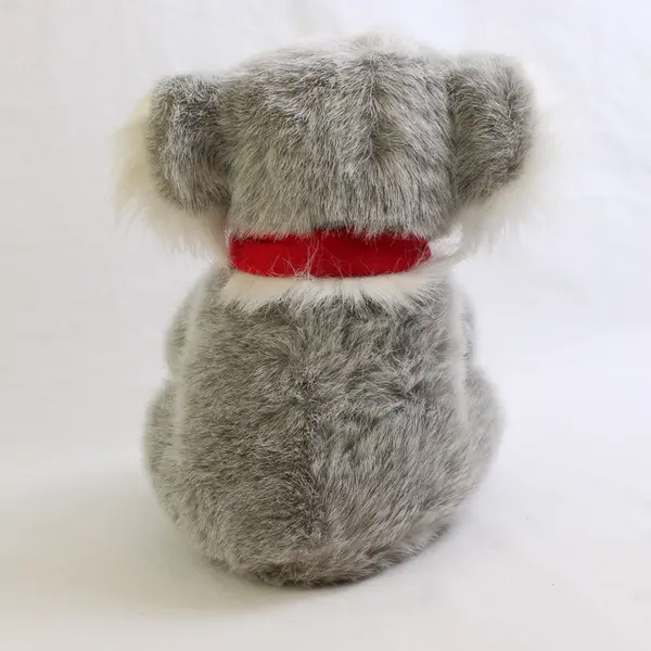 Vintage 1990 Koala Bear Plush Stuffed Animal Grey White Red Green Scarf