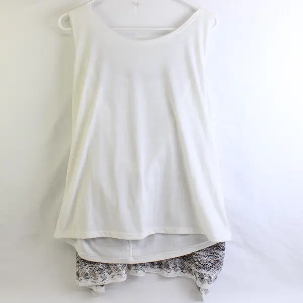 Lavish Openwork Layered Poncho Blouse Women's XL