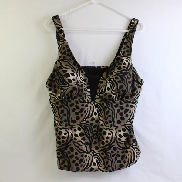 Jaclyn Smith Animal Print Tankini Top Women's Size 18