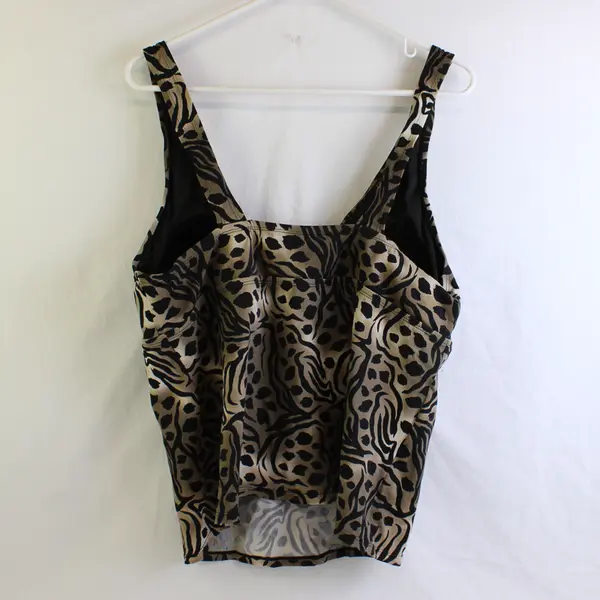 Jaclyn Smith Animal Print Tankini Top Women's Size 18