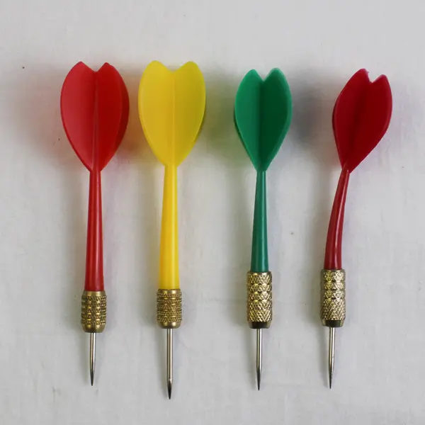 Brass-Cased Tip Darts Colorful Lot Of 12 Green, Red, Yellow 5 inches