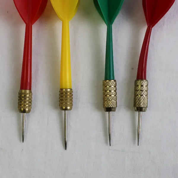 Brass-Cased Tip Darts Colorful Lot Of 12 Green, Red, Yellow 5 inches