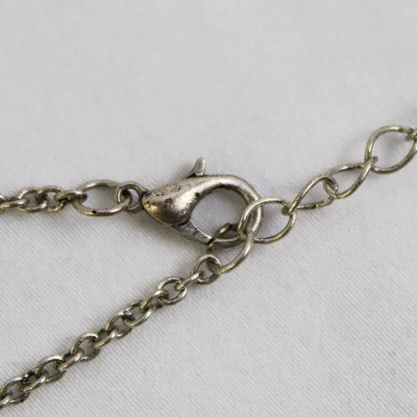 Silver-Tone Chevron Arrow Turquoise Accent  Pendant Necklace 20.5" Adjustable