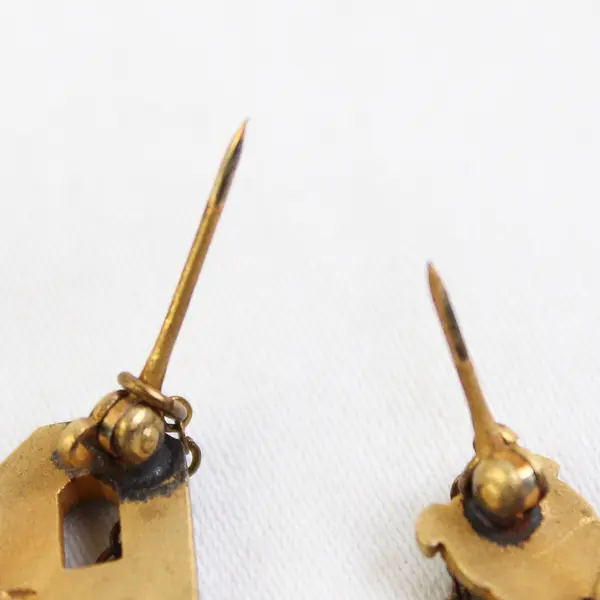 1965 Vintage P Club Brass Enamel Lapel Pins With Chain Attached Bear Cub 65 Pin