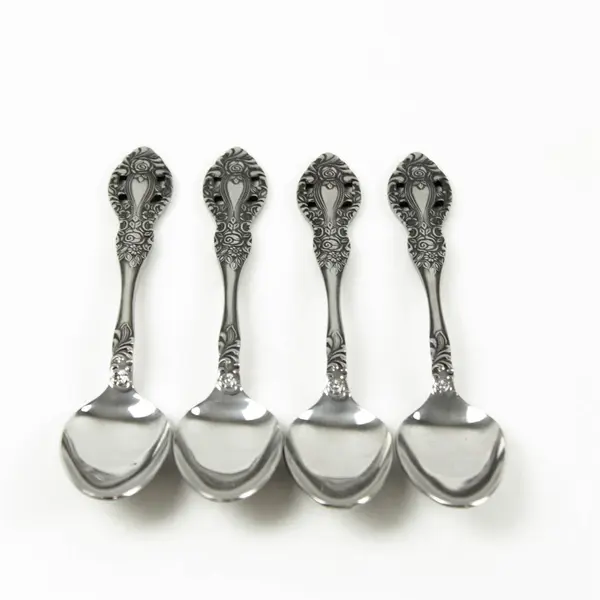 Lot of 4 Interpur INR13 Stainless Steel Teaspoons