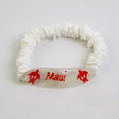 Hawaiian Jewelry White Puka Shell Elastic Sea Turtles Maui Bracelet from Hawaii