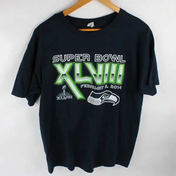 Alstyle Super Bowl XLVIII 2014 Seattle Seahawks T-Shirt Men's Large