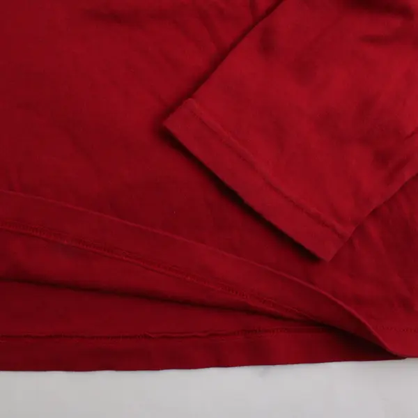 White Stag Embroidered Beaded Penguin Red Long-Sleeved Shirt Women's XL