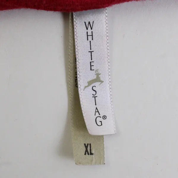 White Stag Embroidered Beaded Penguin Red Long-Sleeved Shirt Women's XL