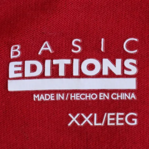 Basic Editions Ho Ho Ho Santa Red Long-Sleeved Graphic T-Shirt Women's XXL
