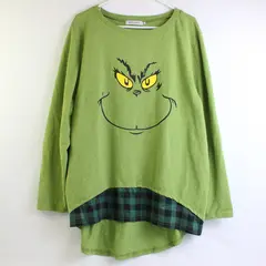Misslook Grinch Green Long-Sleeved Faux-Layered Top Women's XL
