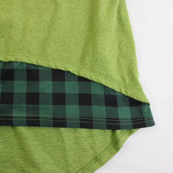 Misslook Grinch Green Long-Sleeved Faux-Layered Top Women's XL