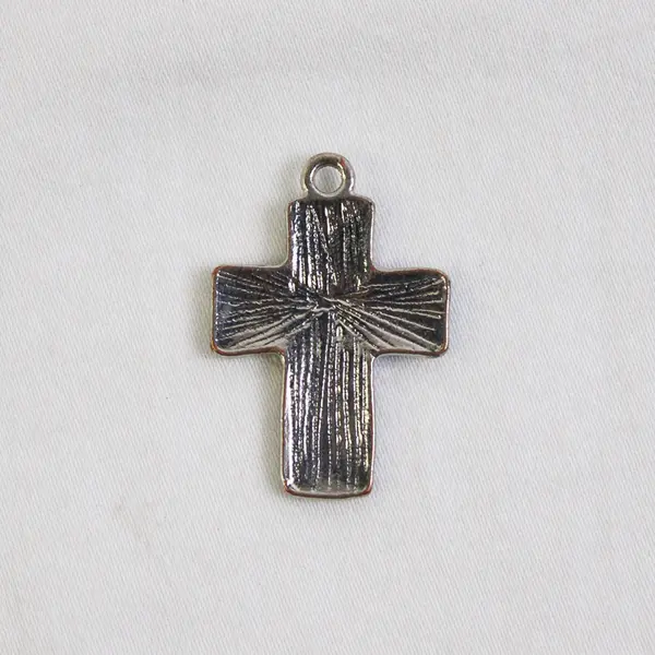 American Flag Cross Pendant Religious Faith USA Red White Blue Enamel