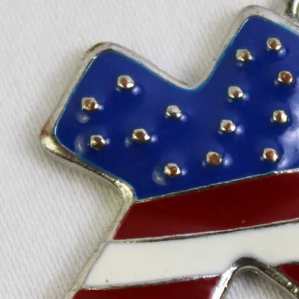 American Flag Cross Pendant Religious Faith USA Red White Blue Enamel