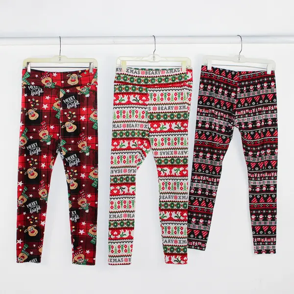 Lot of 3 No Boundaries Christmas-Themed  Pajama Pants Juniors' Size Large 11-13