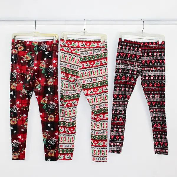 Lot of 3 No Boundaries Christmas-Themed  Pajama Pants Juniors' Size Large 11-13