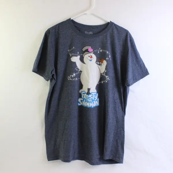 Ripple Junction Frosty The Snowman Blue Short-Sleeved T-Shirt Men's Large
