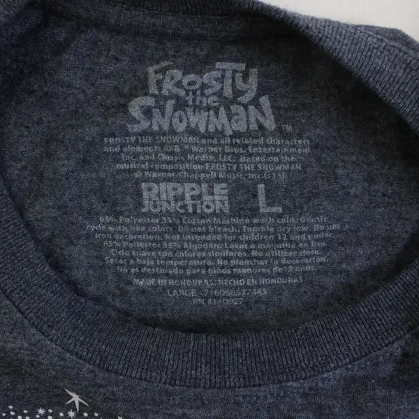 Ripple Junction Frosty The Snowman Blue Short-Sleeved T-Shirt Men's Large