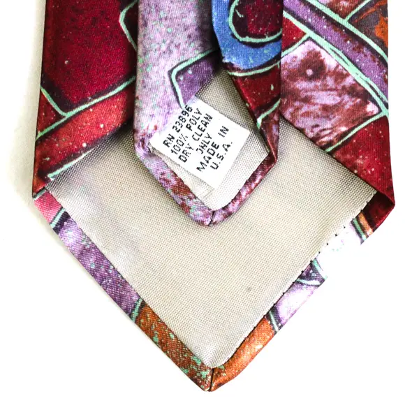 Surrey Multicolor Abstract Geometric Print Men's Necktie 58"