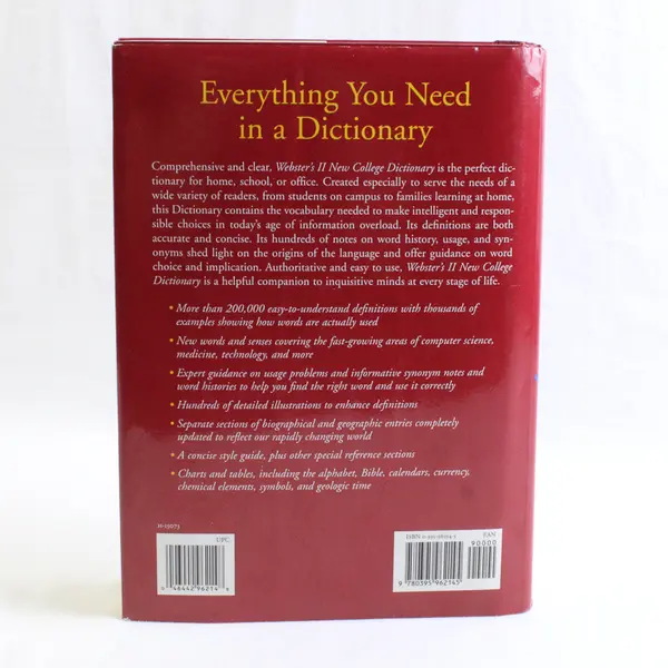 Webster's II New College Dictionary Webster Staff 1999 Hardcover Revised Edition