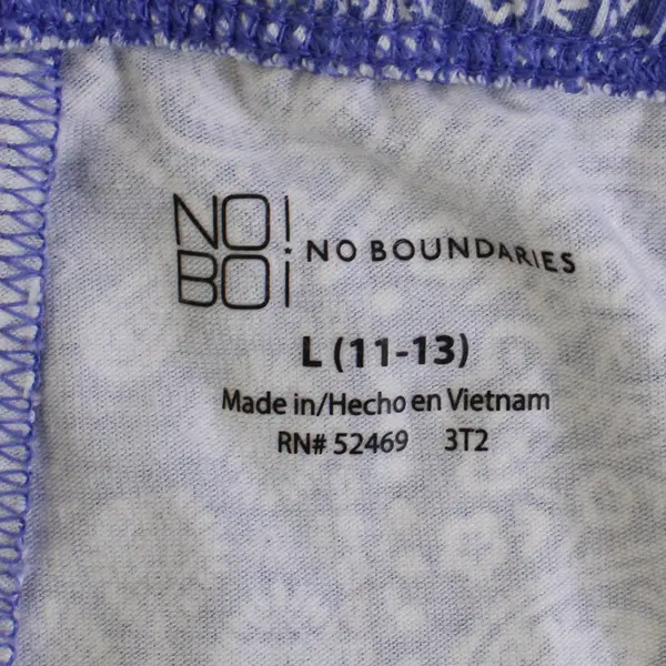 No Boundaries Periwinkle Blue Paisley Capri Leggings Juniors' Large 11-13