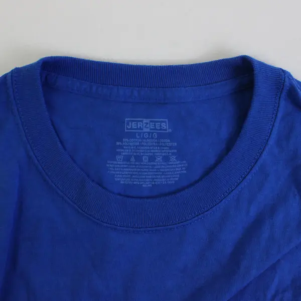 Jerzees Vibrant Blue Short-Sleeved Crew Neck T-Shirt Men's Large