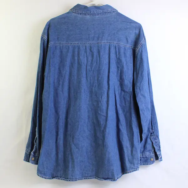 Jerry Leigh Embroidered Tweety Bird Denim Button-Up Women's Large 14-16 FLAWED