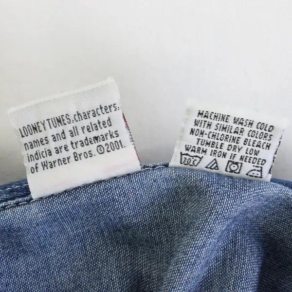 Jerry Leigh Embroidered Tweety Bird Denim Button-Up Women's Large 14-16 FLAWED