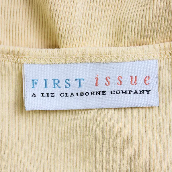 First Issue by Liz Claiborne Butter Yellow Tank Top Sequin Neckline Women's XL