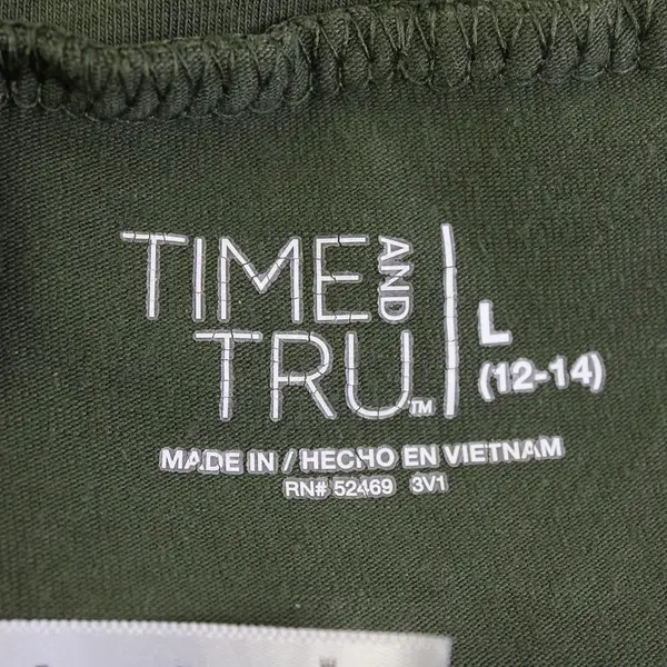 Time And Tru Army Green Leggings Women's Size Large 12-14